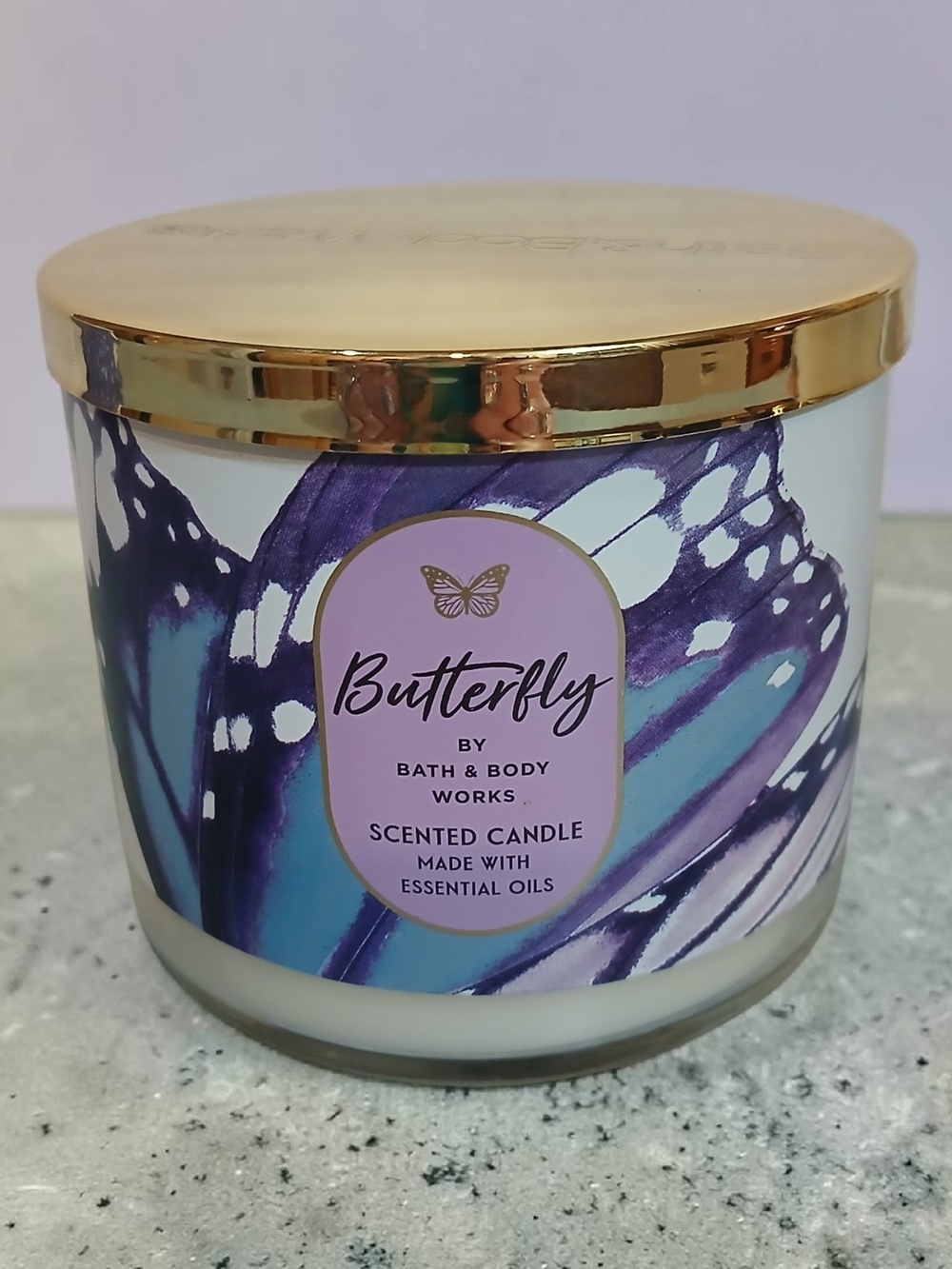 Bath & Body Works Butterfly Scented Candle - Purple & Gold